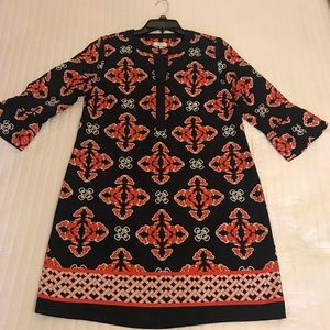 Navy print shift dress